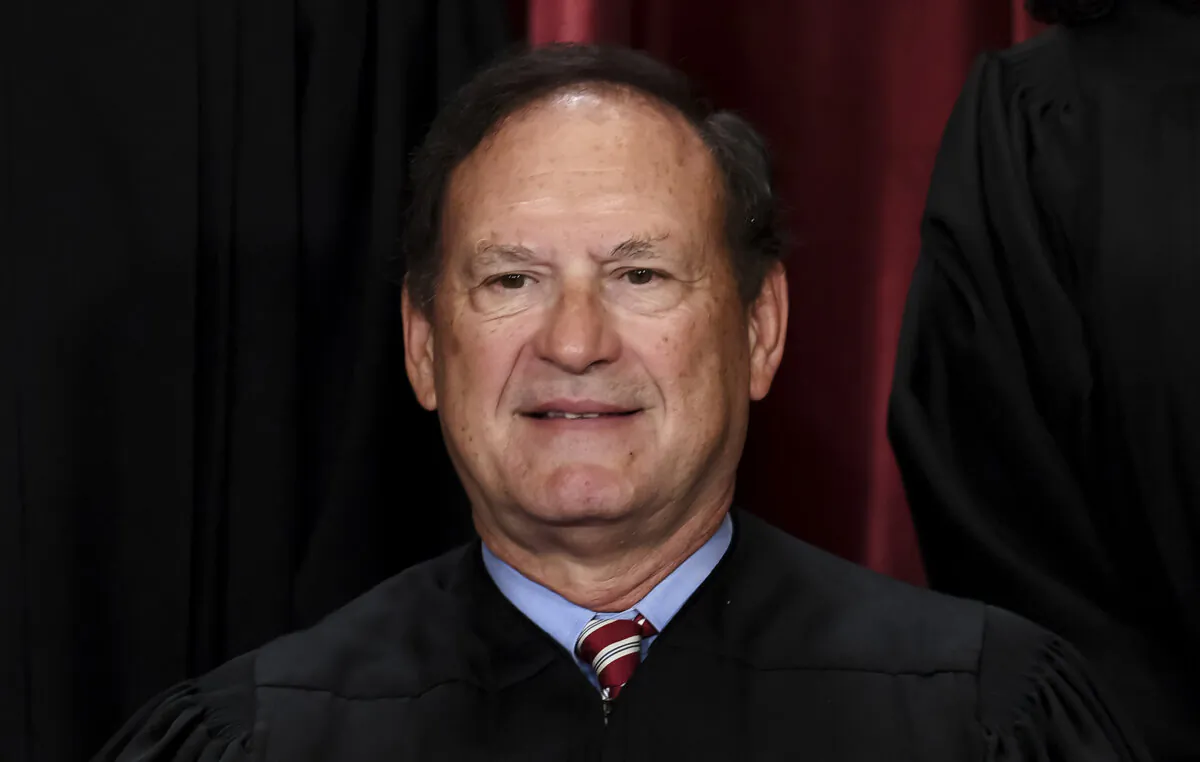 Associate Supreme Court Justice Samuel Alito poses for the official photo at the Supreme Court in Washington on Oct. 7, 2022. (Olivier Douliery/AFP via Getty Images)
