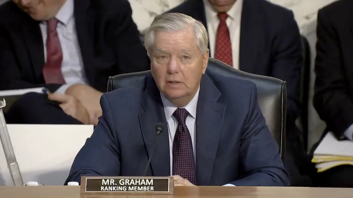 Sen. Lindsey Graham (R- S.C.) speaks at a Senate Judiciary Committee Hearing on Sept. 12, 2023. (Senate Judiciary Committee/Screenshot via NTD)