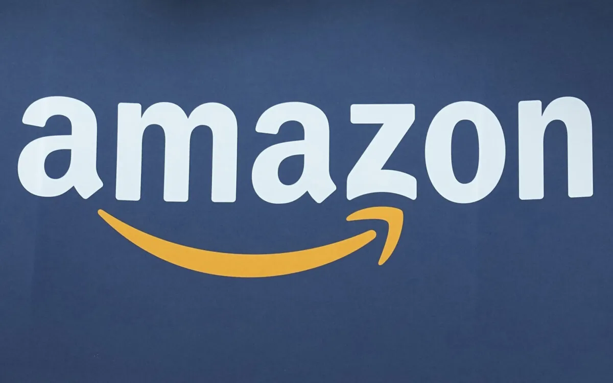 The Amazon logo is seen at the Vivatech show in Paris on June 15, 2023. (Michel Euler/AP Photo)