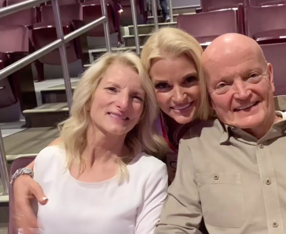 Mrs. Perry with her parents.