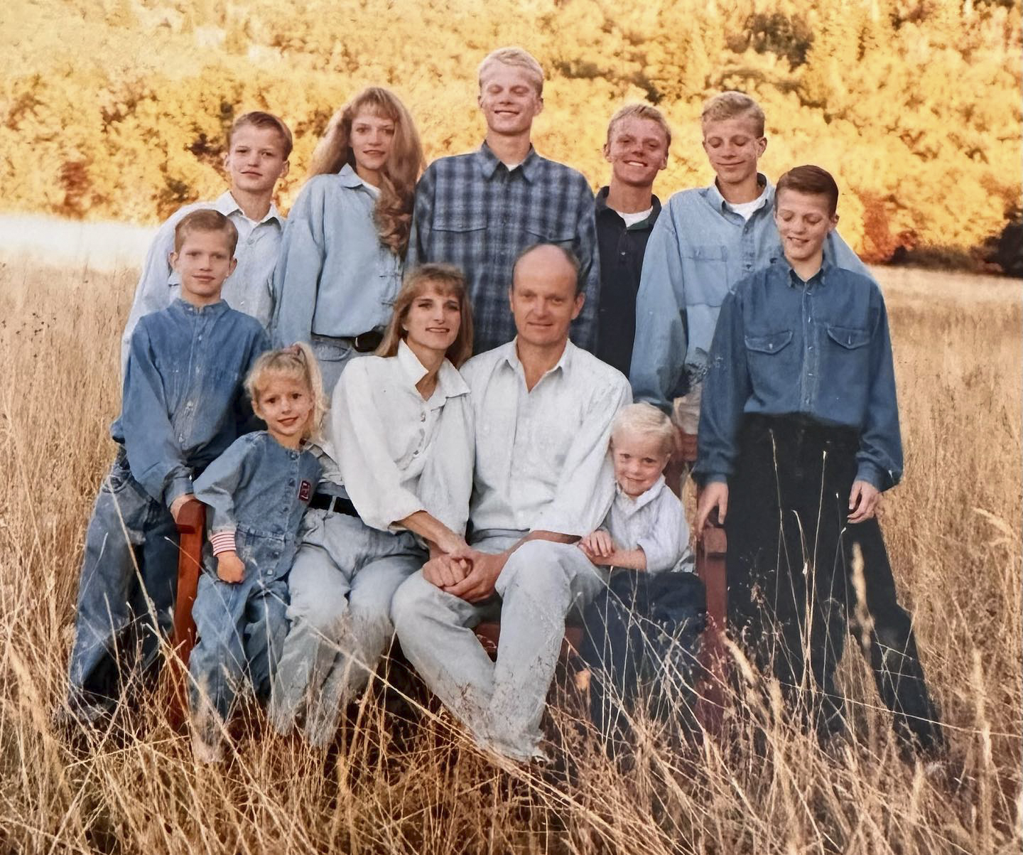 Mr. and Mrs. Wright with their family.