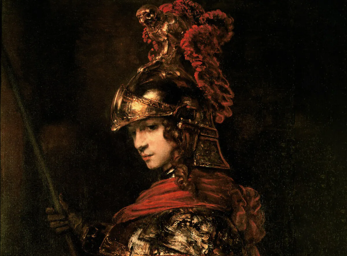 A detail of "Pallas Athena," circa 1655, attributed to Rembrandt. (Public Domain)