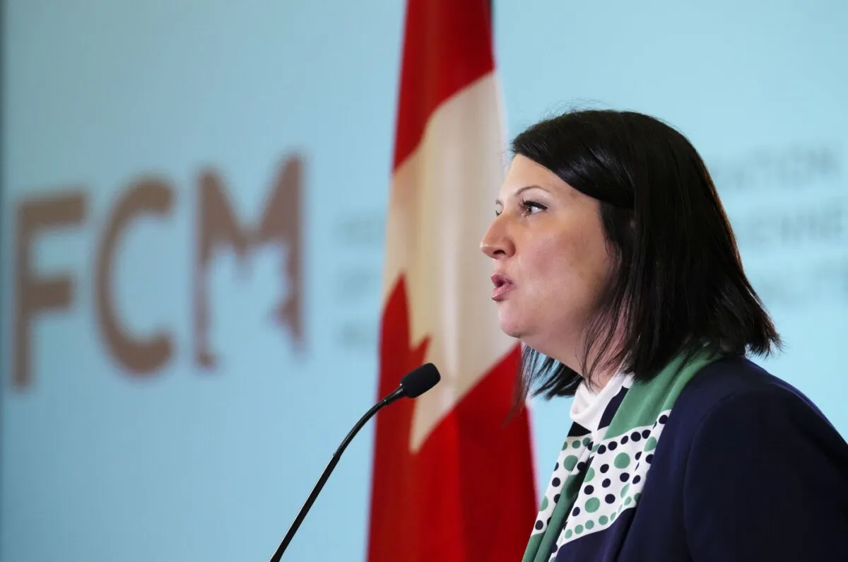 Gatineau Mayor France Belisle takes part in a news conference in Ottawa, on Dec. 5, 2022. (The Canadian Press/Sean Kilpatrick)
