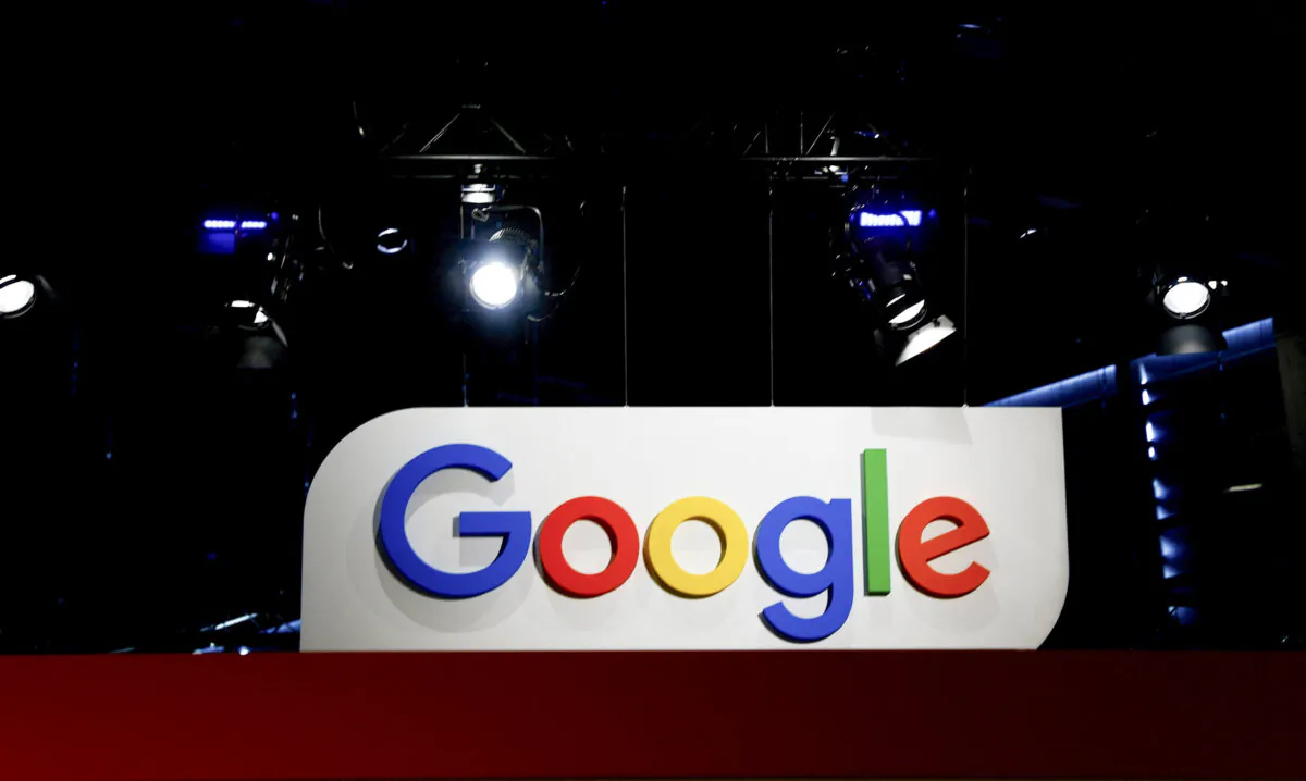 The logo of Google at the Viva Technology conference dedicated to innovation and startups at Porte de Versailles exhibition center in Paris on June 14, 2023. (Gonzalo Fuentes/Reuters)