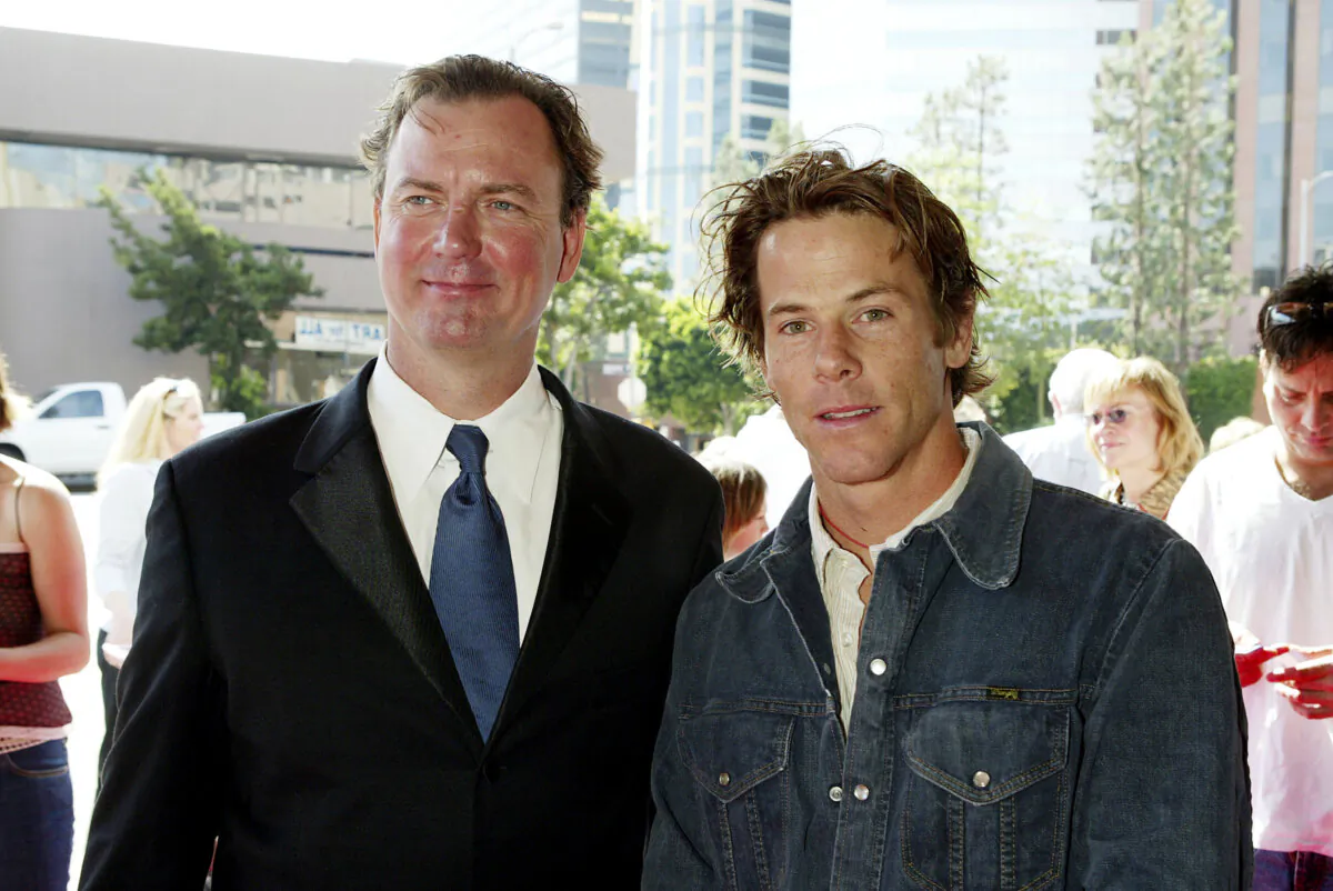 Director Barry Tubb (L) and cinematographer Daniel Moder pose at the world premiere of "Grand Champion" at the Crest Theatre in Los Angeles, Calif., on Aug. 22, 2004. (Kevin Winter/Getty Images)