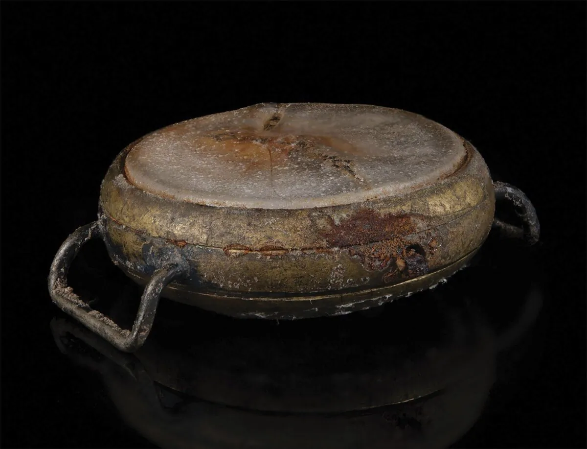 A watch melted during the bombing of Hiroshima, Japan, on Aug. 6, 1945. (Nikki Brickett/RR Auction via AP)