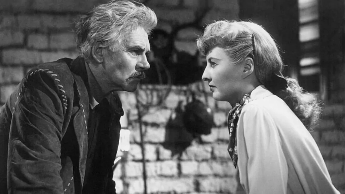 J.C. Jeffords (Walter Huston, L) and his enterprising daughter, Vance (Barbara Stanwyck), in “The Furies” (Paramount Pictures)