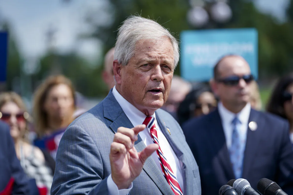 Rep. Ralph Norman (R-S.C.) speaks during a House Freedom Caucus press conference on appropriations at House Triangle on Capitol Hill in Washington on July 25, 2023. (Madalina Vasiliu/The Epoch Times)