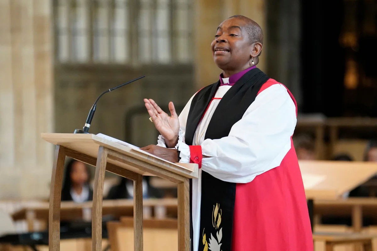 The Rev. Rose Hudson-Wilkin, Bishop of Dover, during a service at St. George's Chapel, Windsor Castle in Berkshire. on June 22, 2023. (Andrew Matthews/PA Wire)