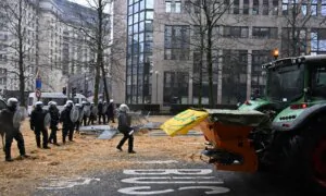 Protesting Farmers Clash With Police at EU Headquarters in Brussels