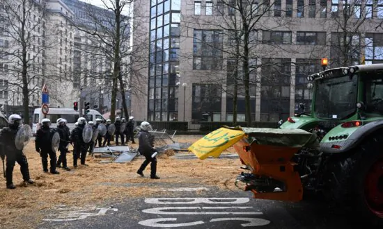Protesting Farmers Clash With Police at EU Headquarters in Brussels