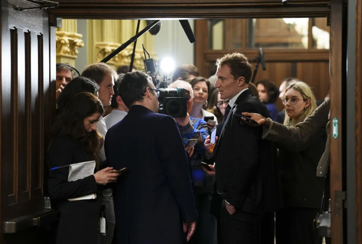 Immigration, Refugees and Citizenship Minister Marc Miller arrives to a cabinet meeting on Parliament Hill in Ottawa on Feb. 27, 2024. (The Canadian Press/Sean Kilpatrick)