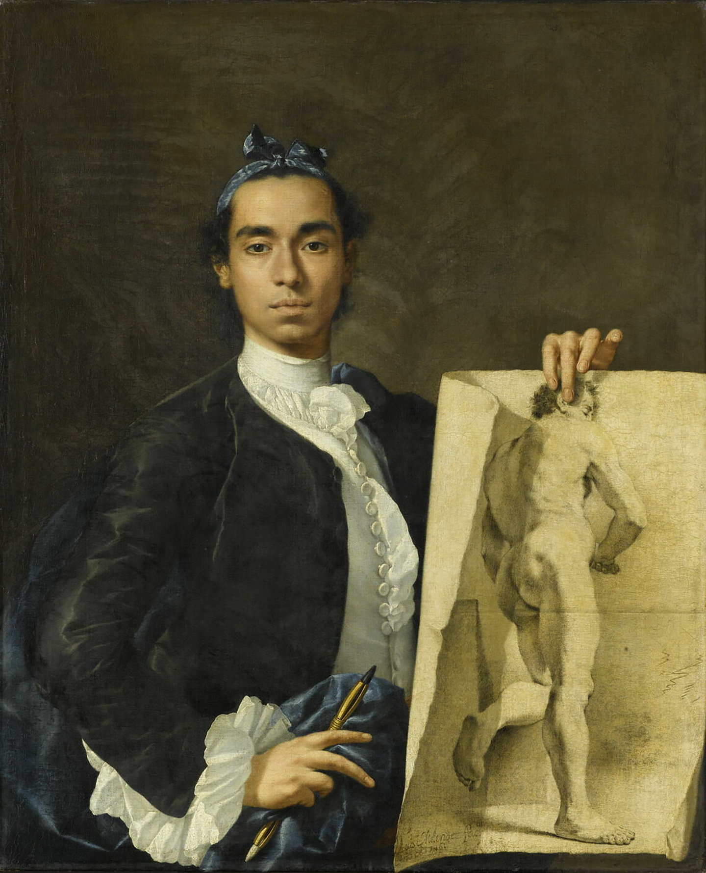Self-portrait Holding an Academic Study