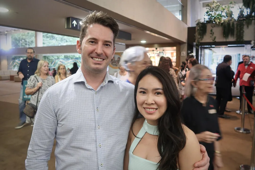 Konstantin Fadtakhob, an accountant at Domino’s, attended Shen Yun Performing Arts with his partner Pitchayapa Kanghair, at Brisbane’s QPAC on Feb. 27, 2024. (Daniel Teng/The Epoch Times)