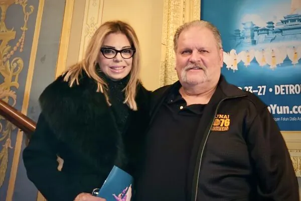 Susie Hovsepian and Dan Watson enjoyed Shen Yun's matinee at the Detroit Opera House on Feb. 25, 2024. (Charlie Lu/The Epoch Times)