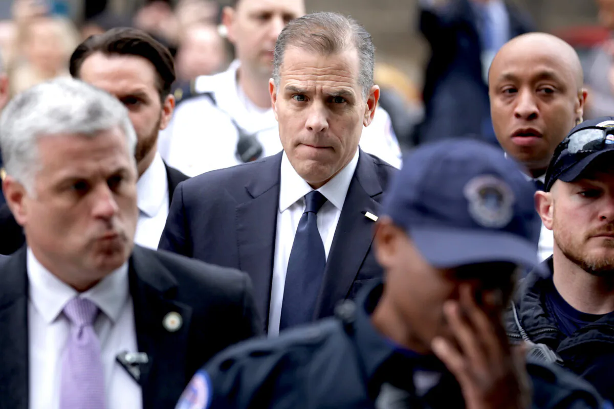 Hunter Biden (C) arrives for a closed door deposition before the House Committee on Oversight and Accountability and House Judiciary Committee in Washington on Feb. 28, 2024. (Alex Wong/Getty Images)