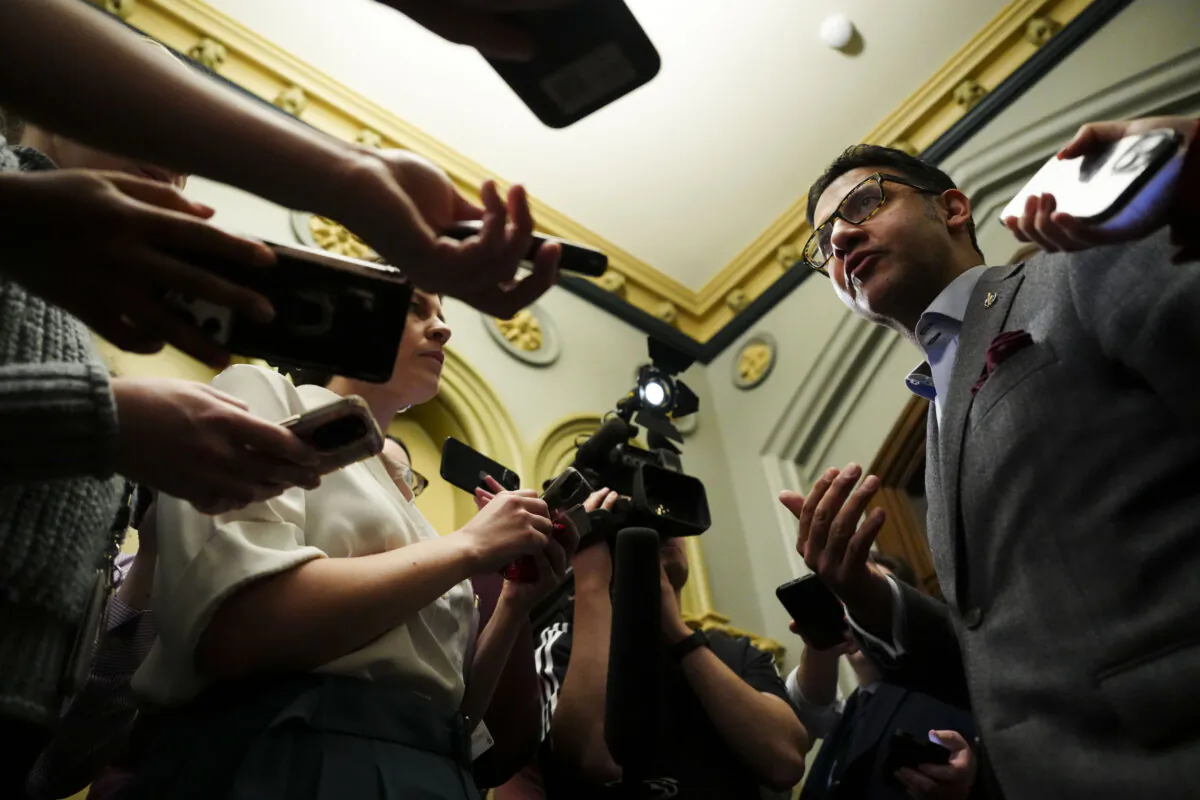 Justice Minister and Attorney General of Canada Arif Virani arrives to a cabinet meeting on Parliament Hill in Ottawa on Feb. 27, 2024. (The Canadian Press/Sean Kilpatrick)