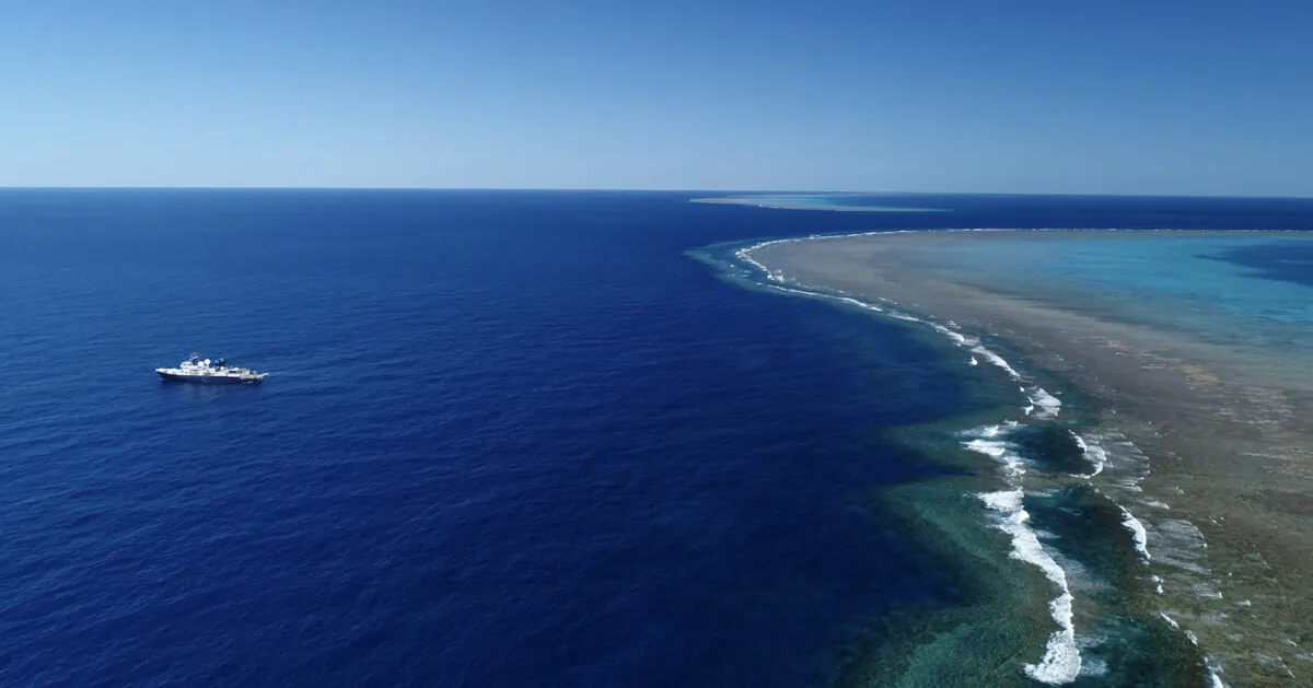 R/V Falkor operating on the Great Barrier Reef. (AAP Image/James Cook University)
