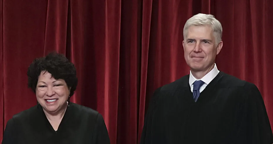 Associate Justices Sonia Sotomayor, and Neil Gorsuch in the East Conference Room of the Supreme Court in Washington on June 1, 2017. (Alex Wong/Getty Images)