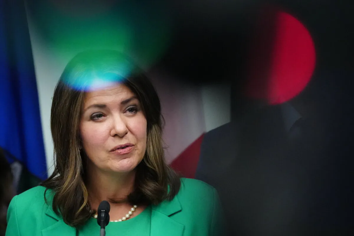 Alberta Premier Danielle Smith addresses a news conference in Ottawa on Feb.5, 2024. (The Canadian Press/Sean Kilpatrick)