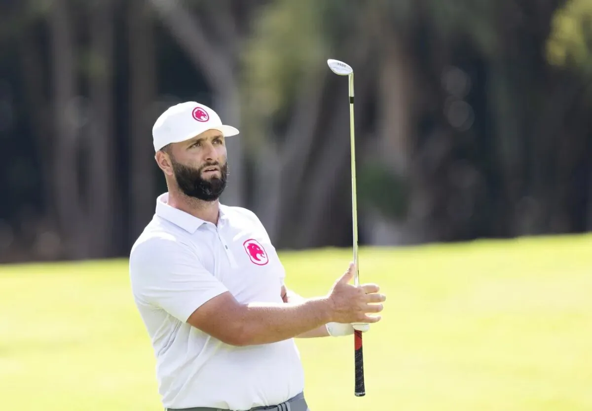 Jon Rahm of Team Legion XIII during the final round of the LIV Golf Mayakoba tournament at El Chamaleon Golf Course in Playa del Carmen, Quintana Roo, Mexico, on Feb. 4, 2024. (Erich Schlegel/USA TODAY Sports via Field Level Media)