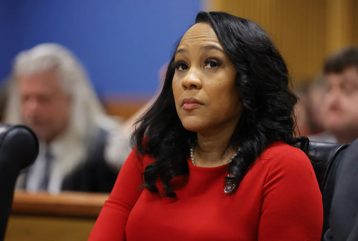 Fulton County District Attorney Fani Willis at the Fulton County Courthouse in Atlanta, Ga., on March 1, 2024. (Alex Slitz/Pool/AFP via Getty Images)