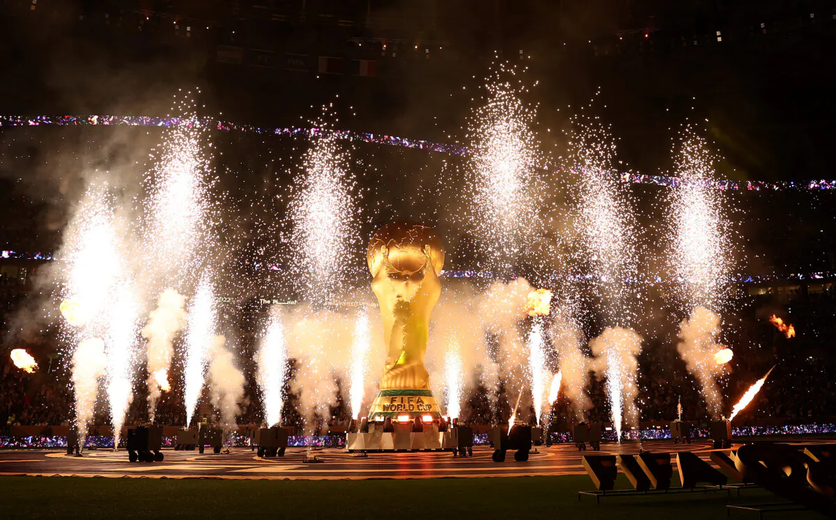 The pre match show is seen before the FIFA World Cup Qatar 2022 Final match between Argentina and France at Lusail Stadium in Lusail City, Qatar, on Dec.18, 2022. (Julian Finney/Getty Images)