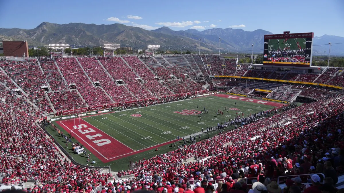 Weber State and Utah play during an NCAA college football game Rice-Eccles Stadium in Salt Lake City on Sept. 16, 2023. (Rick Bowmer/AP Photo)