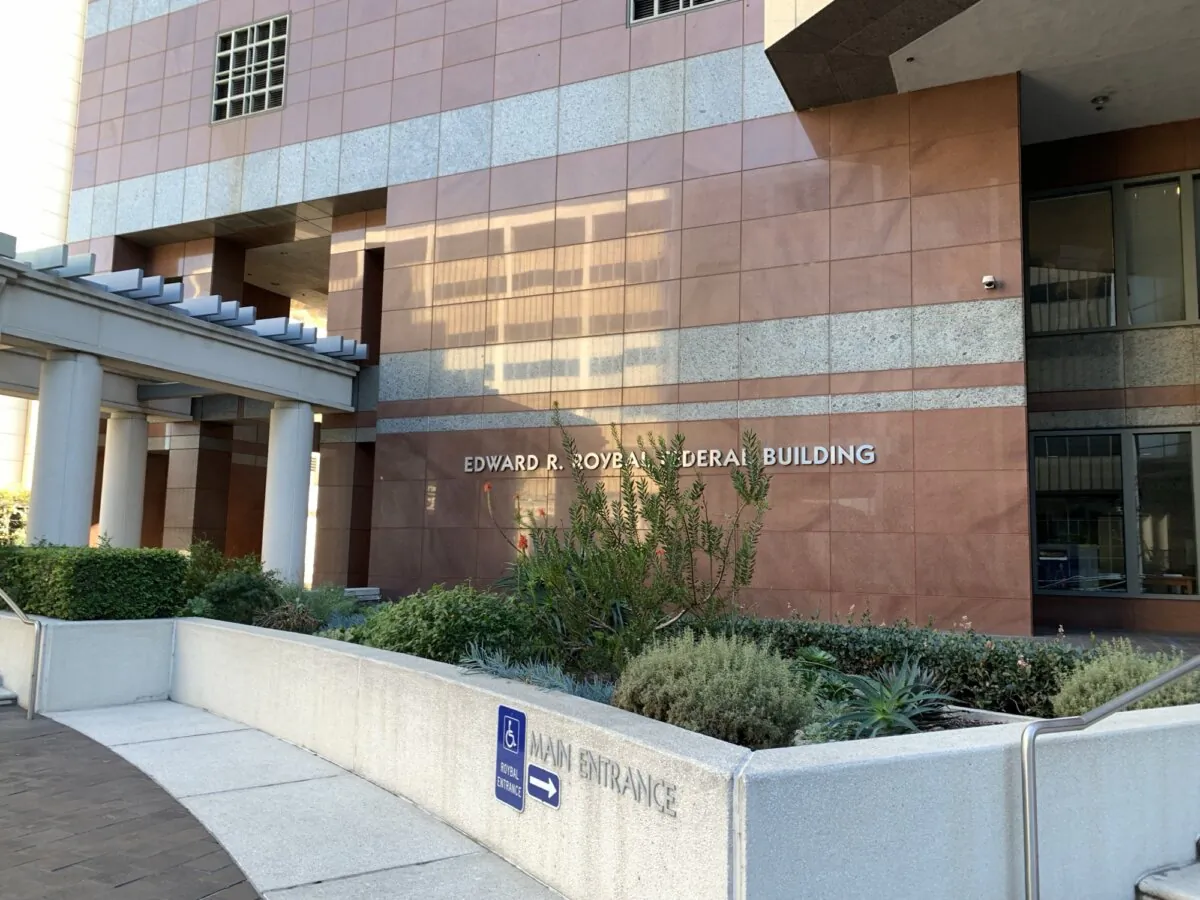 The Edward R. Roybal Federal Building in Los Angeles, where Chenguang Gong will be on trial. (Bin Han/The Epoch Times)