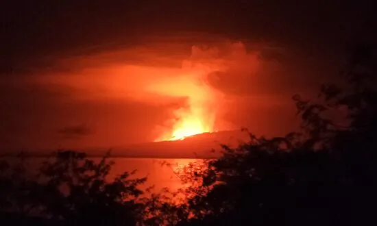 Volcano on Uninhabited Galapagos Island Erupts, Sends Lava Flowing to Sea