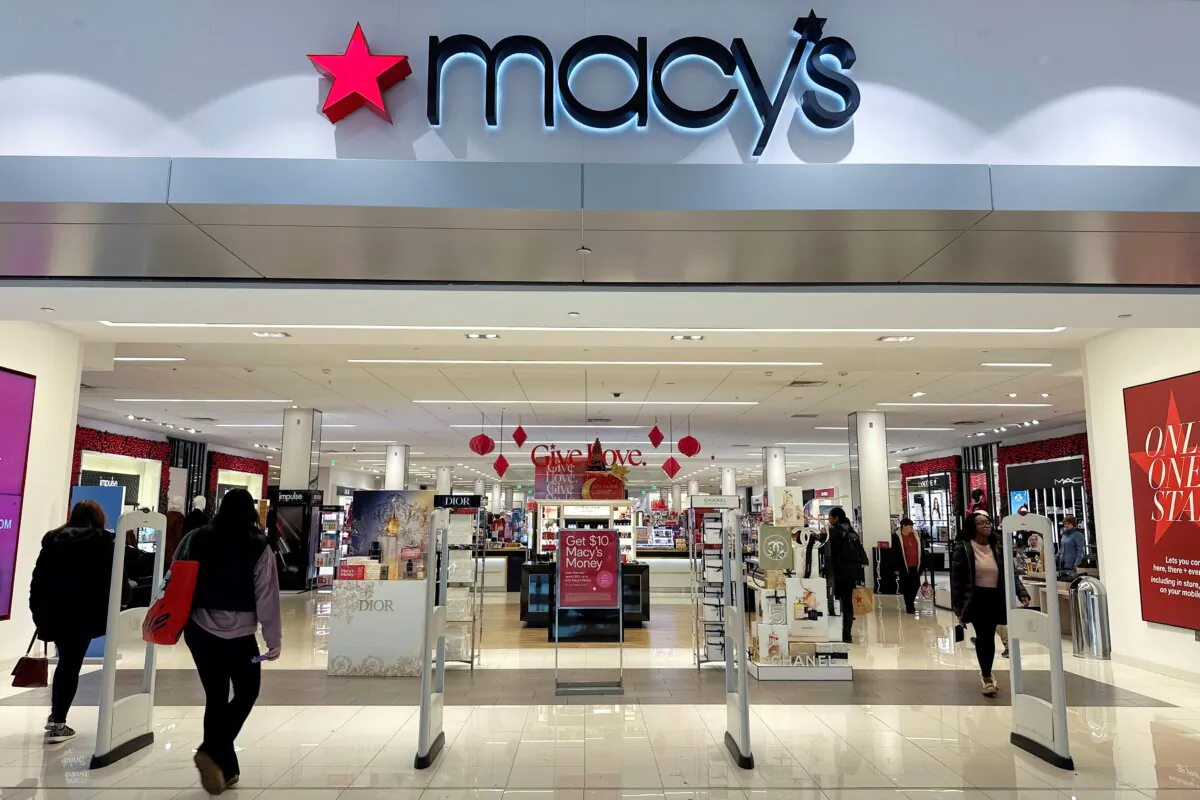 Shoppers enter a Macy's department store in Bay Shore, Long Island, New York on Dec. 12, 2023. (Ted Shaffrey/AP Photo)