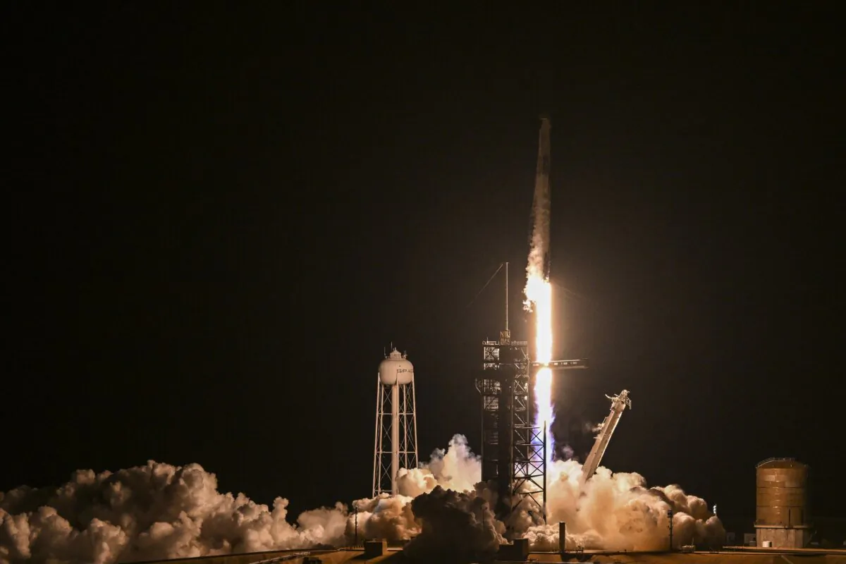A SpaceX Falcon 9 rocket with the Crew Dragon Endeavour capsule carrying the Crew 8 mission launches from launch pad 39A at NASA's Kennedy Space Center in Cape Canaveral, Fla., on March 3, 2024. (Chandan Khanna/AFP/Getty Images)