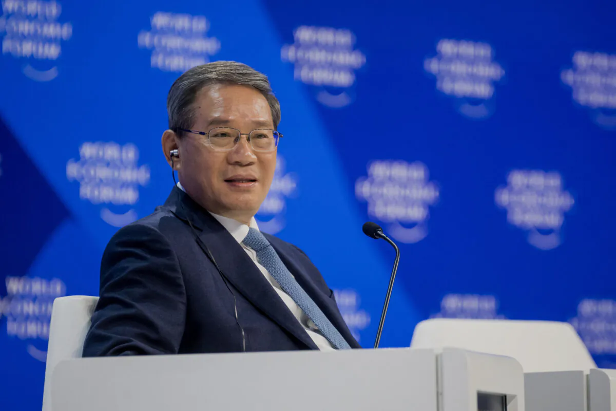 Chinese Premier Li Qiang looks on prior to the assembly during the annual meeting of the World Economic Forum (WEF) in Davos on Jan. 16, 2024. (Fabrice Coffrini/AFP via Getty Images)