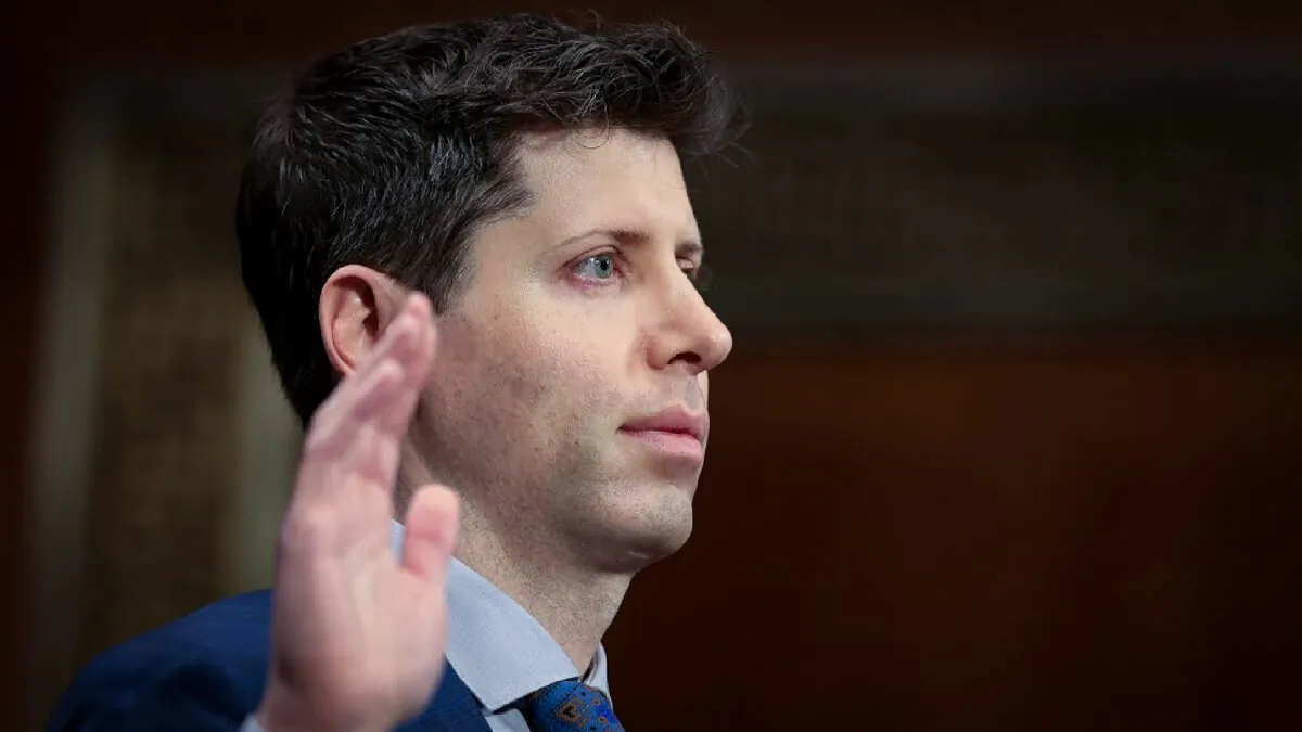 Sam Altman, the CEO of OpenAI, testifies at a Senate hearing on May 16, 2003. (Senate Judiciary Committee/Screenshot via The Epoch Times)