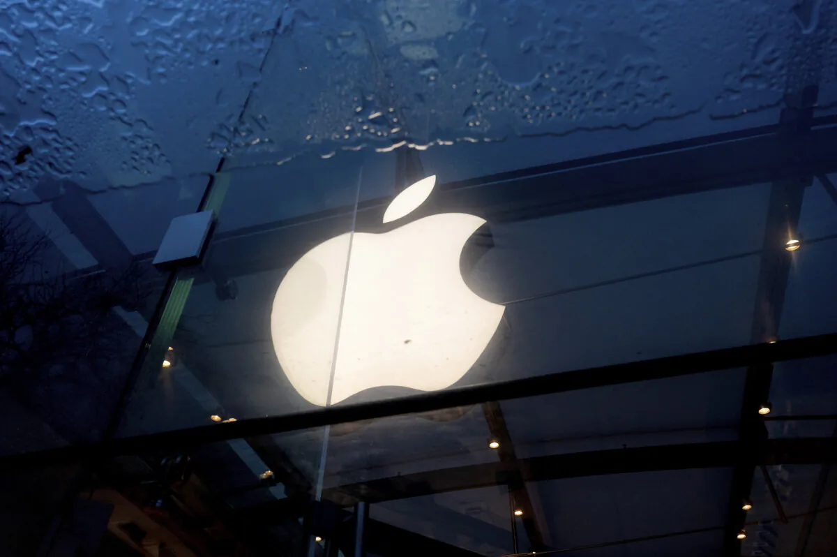 An Apple logo hangs at a Palo Alto, Calif., Apple store on Feb. 2, 2024. (Noah Berger/AP Photo)