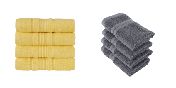 Qute Home 4-Piece Washcloths Towels Set for Bathroom