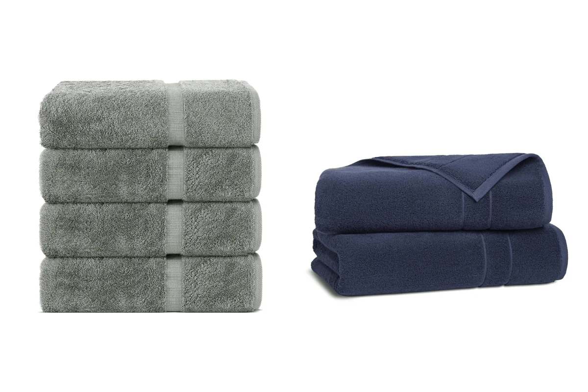 (Left) Chakir Turkish Linens Bath Towels (Right) Brooklinen Super-Plush Towels (Illustration by The Epoch Times, Amazon)