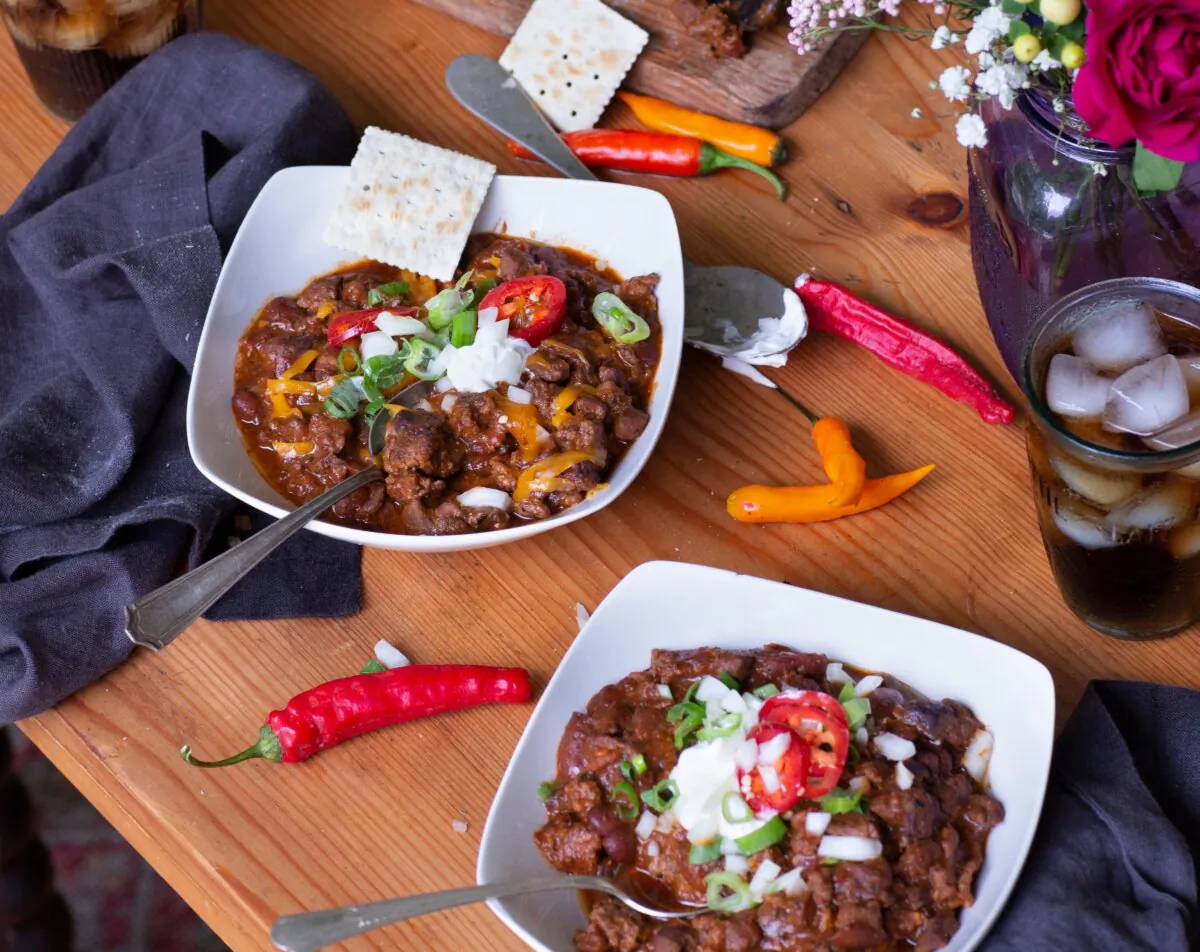 The secret to this award-winning chili is in the yellow corn mix. (Courtesy of Stacy Lyn Harris)