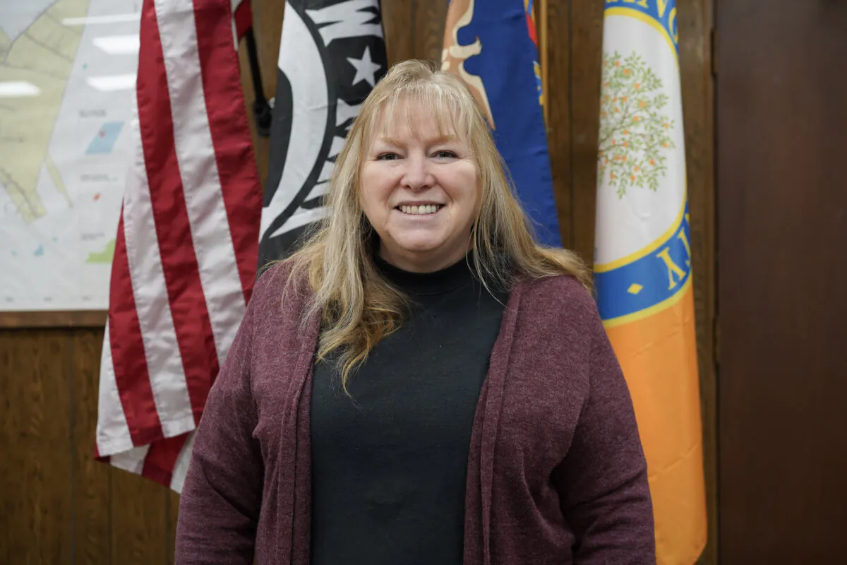 Diana "Dee" Valentino at the village hall in Otisville, N.Y., on March 2, 2024. (Cara Ding/The Epoch Times)