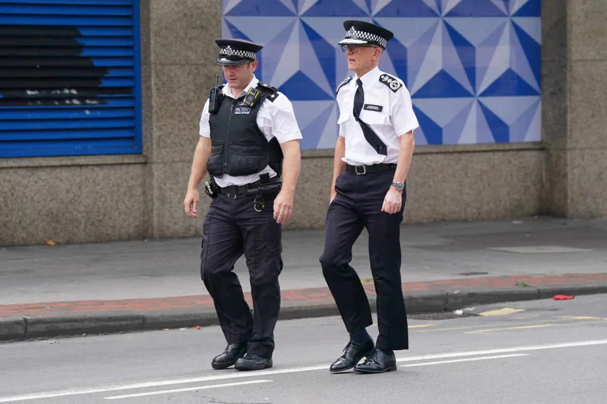 Metropolitan Police Commissioner Sir Mark Rowley at the scene where Elianne Andam, 15, was stabbed to death in Croydon, south London, on Sep. 27, 2023. (Lucy North/PA Wire)