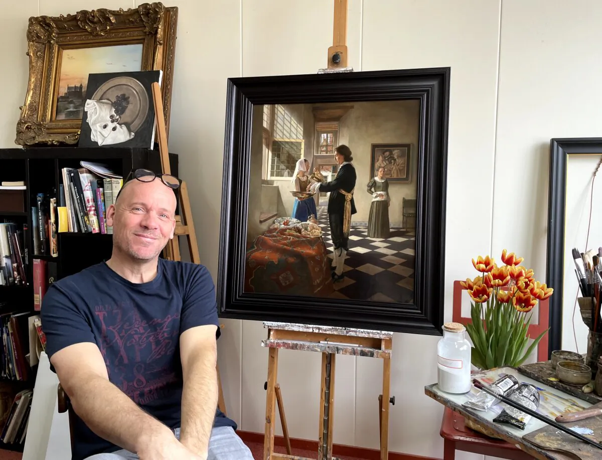 Dutch artist Nard Kwast in his atelier in the city of Apeldoorn, in central Netherlands. For 25 years, he's been learning to paint like the old masters. He specializes in painting still lifes and portraits with 17th-century flair. (Courtesy of Nard Kwast)