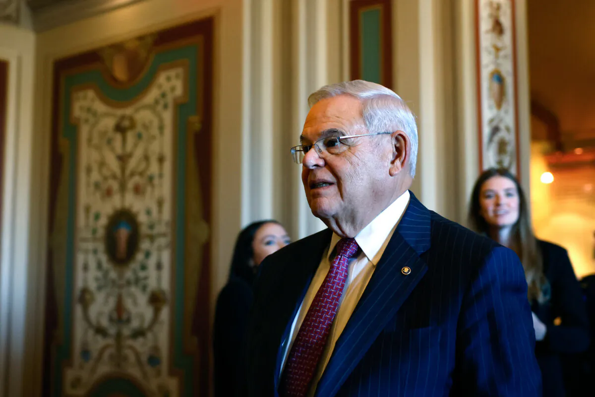 Sen. Bob Menendez (D-N.J.) arrives to a Senate Foreign Relations Committee reception at the U.S. Capitol on Nov. 2, 2023. (Anna Moneymaker/Getty Images)