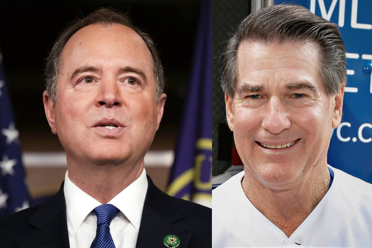 (Left) Rep. Adam Schiff (D-Calif.), and (Right) Republican candidate and former major league baseball star Steve Garvey. (Kevin Dietsch/Getty Images and Cindy Ord/Getty Images for Time Warner Cable)