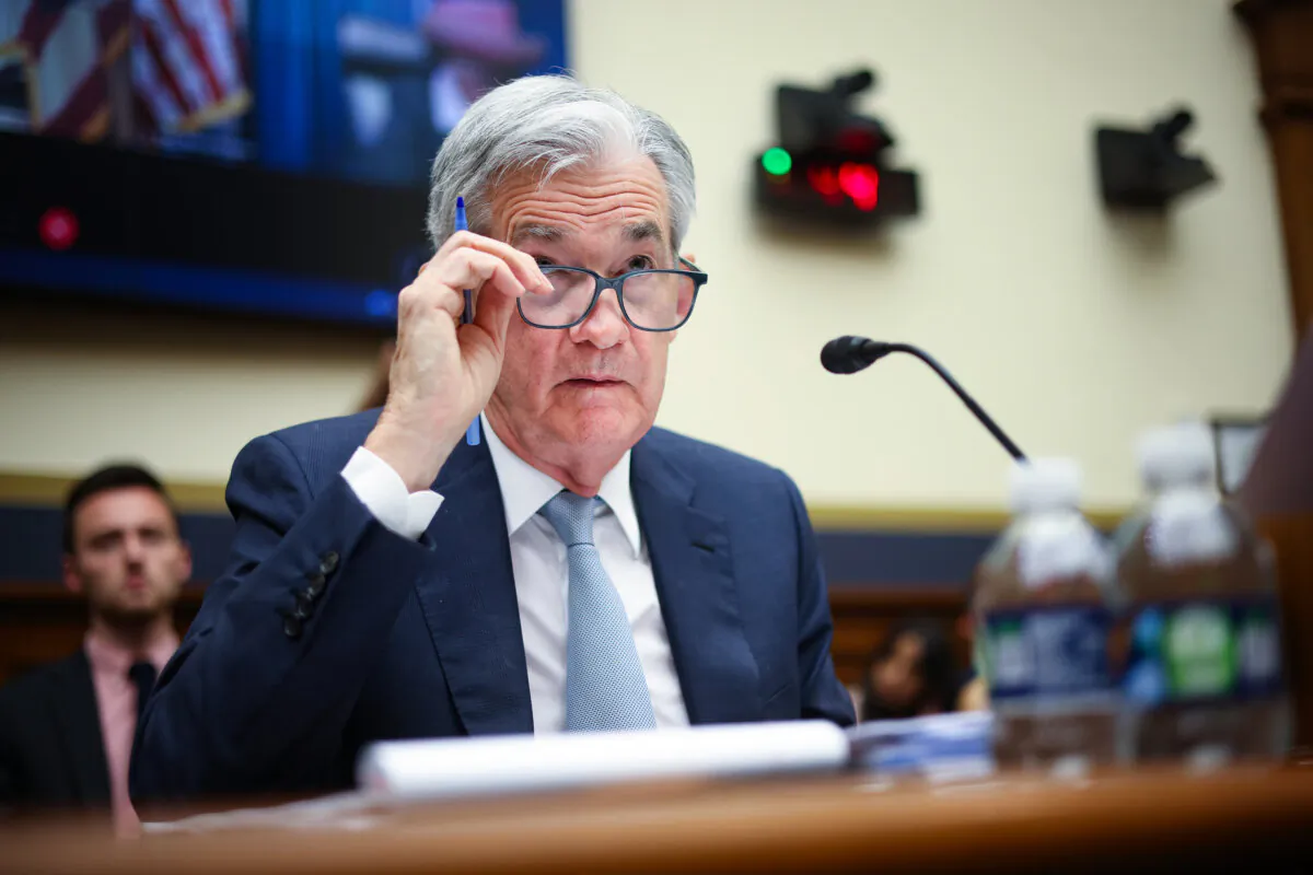 Jerome Powell, chairman of the Board of Governors of the Federal Reserve System, testifies before the House Committee on Financial Services in Washington on June 23, 2022. (Win McNamee/Getty Images)