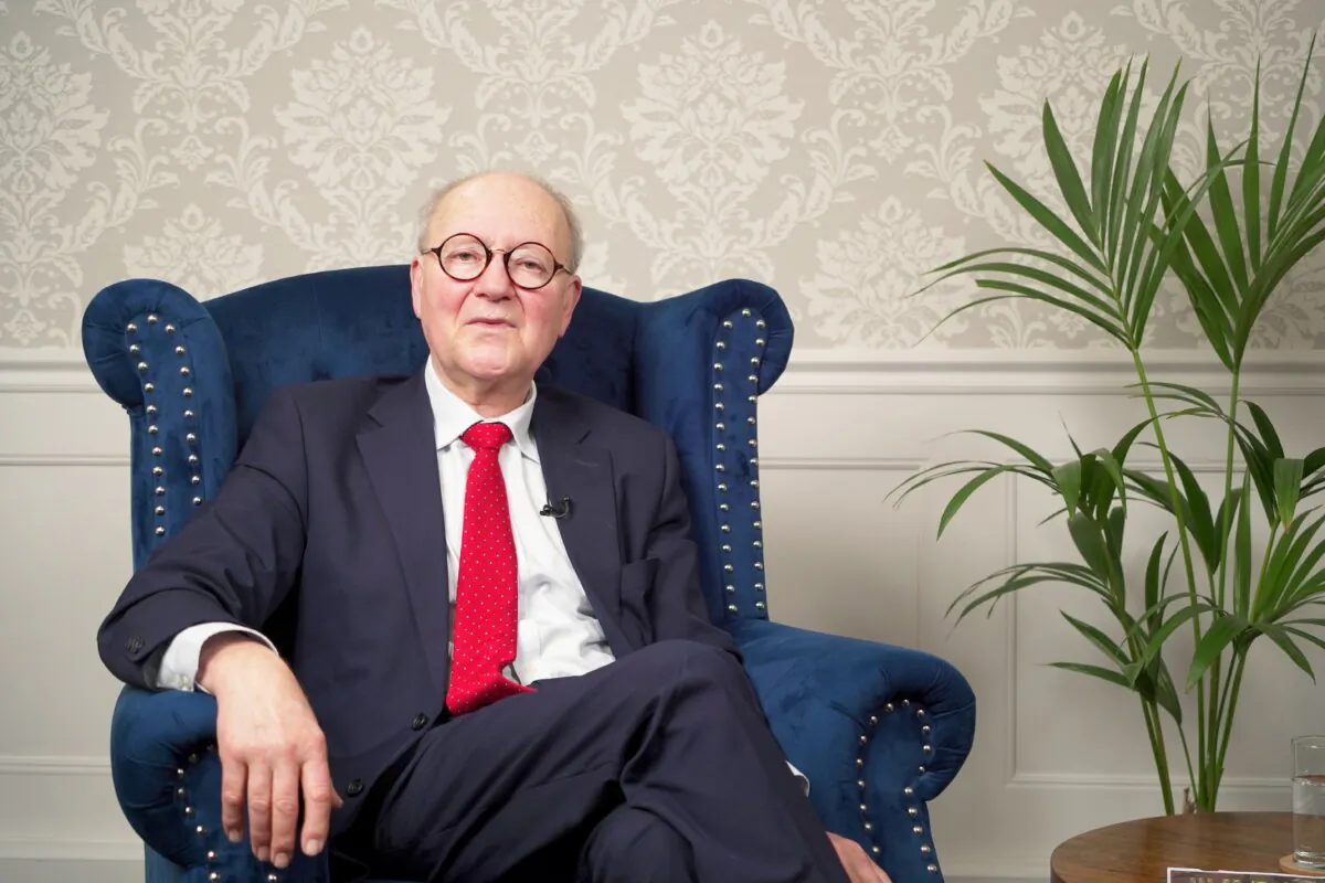 Former NATO advisor Gwythian Prins at an interview with NTD's "British Thought Leaders" programme. (NTD)