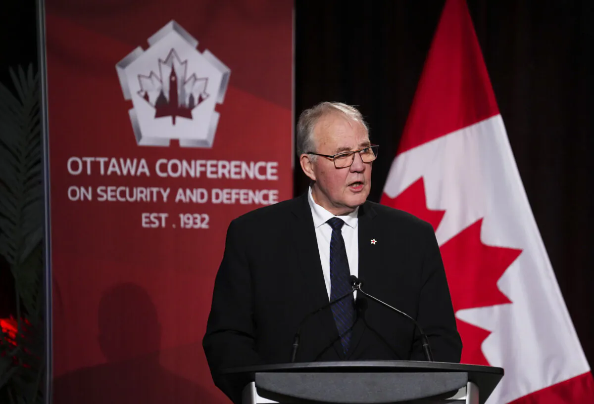 National Defence Minister Bill Blair speaks during the Ottawa Conference on Security and Defence in Ottawa on March 7, 2024. (The Canadian Press/Sean Kilpatrick)