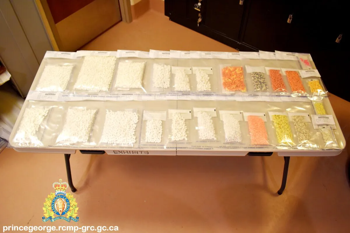 Drugs seized during busts in Prince George, B.C., as announced by the RCMP on March 7, 2024. (Courtesy of RCMP)