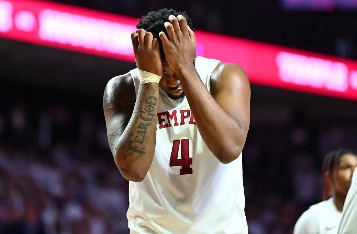 Temple Owls forward Jamille Reynolds (4) reacts against the Houston Cougars in the second half at The Liacouras Center in Philadelphia on Feb. 5, 2023. (Kyle Ross/USA TODAY Sports via Field Level Media)