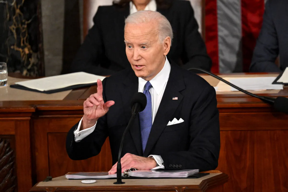 President Joe Biden delivers the State of the Union address in the House Chamber of the U.S. Capitol in Washington, D.C., on March 7, 2024. (Mandel Ngan/AFP/Getty Images)
