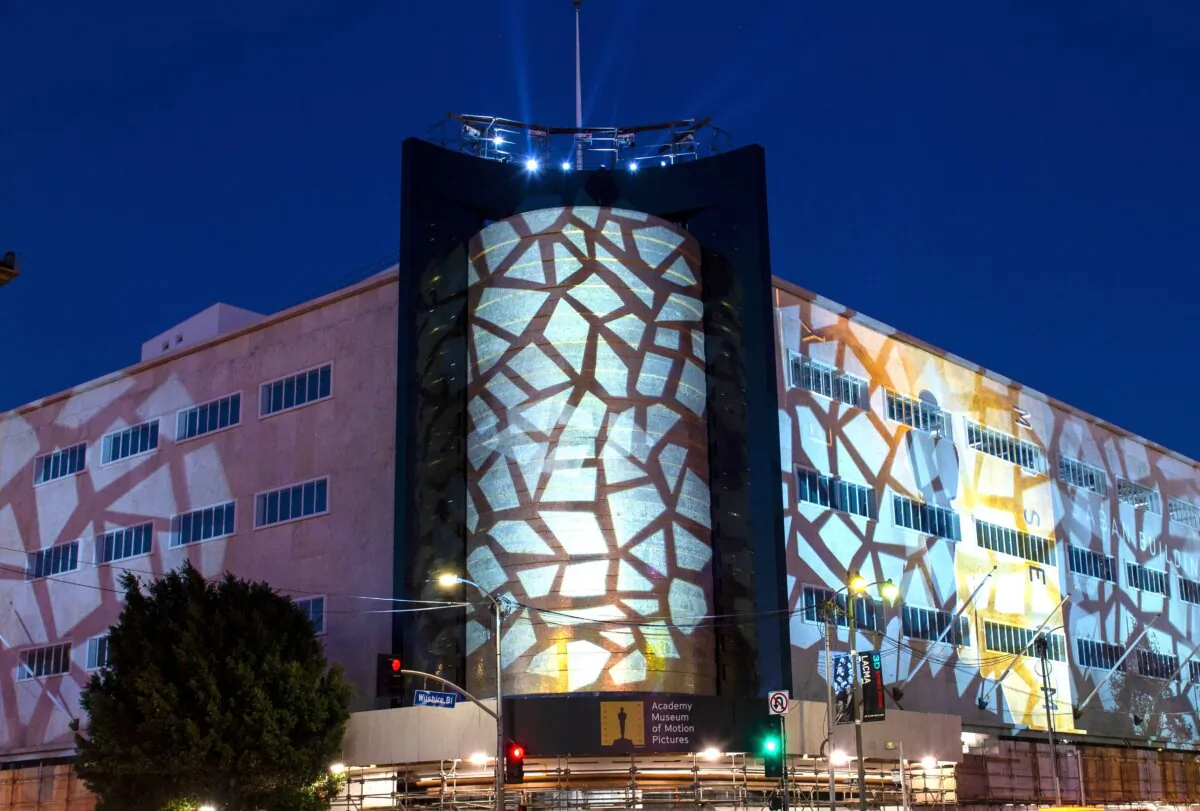 The Academy Museum of Motion Pictures on Wilshire and Fairfax during the Academy of Motion Pictures Arts and Sciences unveiling ceremony, in Los Angeles on Dec. 4, 2018. (Valerie Macon/AFP via Getty Images)